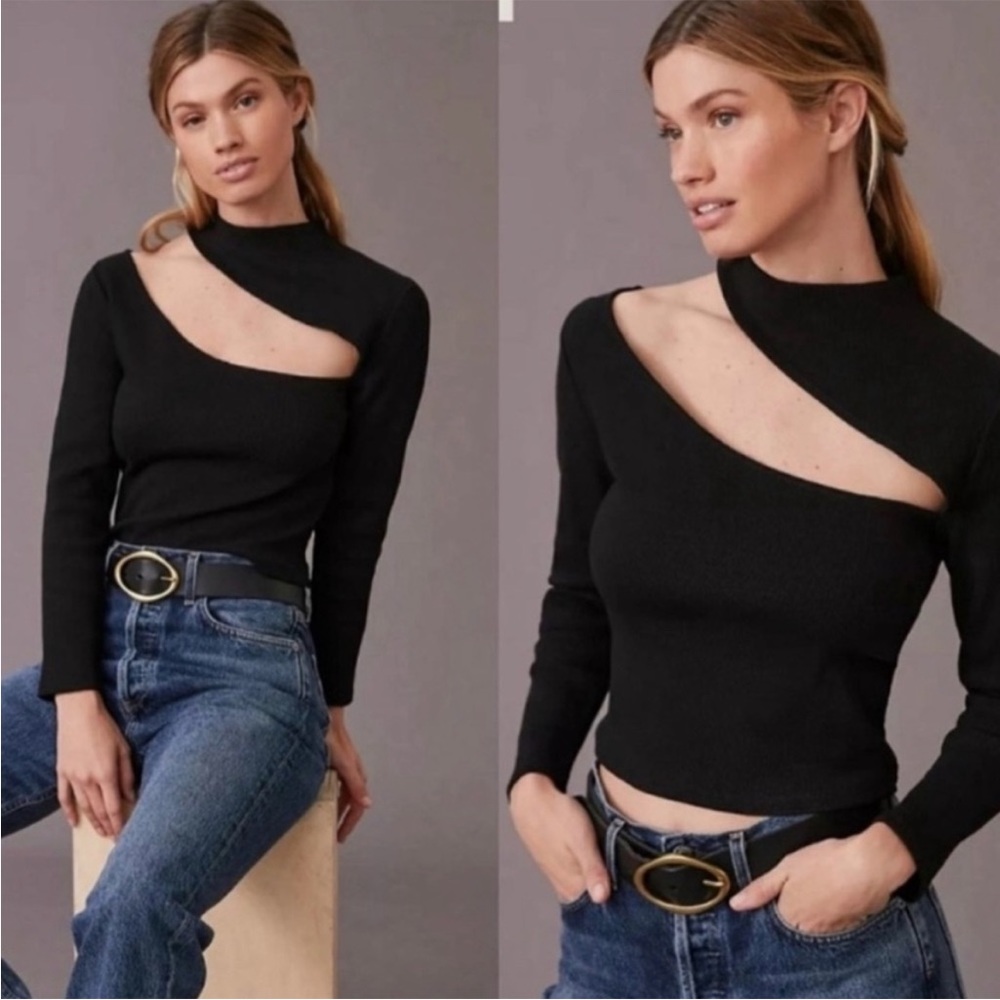 Anthropologie Cut Out Top- lightly worn, worn and laundered one time